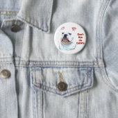 Weißer englischer Bulldoggenknopf Button (Beispiel)
