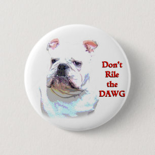 Weißer englischer Bulldoggenknopf Button