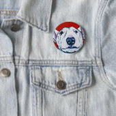 Weißer englischer Bullterrier Button (Beispiel)