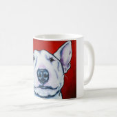 Weißer englischer Bullterrier Kaffeetasse (VorderseiteRechts)