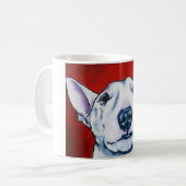 Weißer englischer Bullterrier Kaffeetasse (Vorderseite Links)