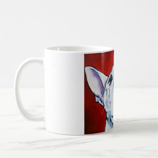 Weißer englischer Bullterrier Kaffeetasse (Links)
