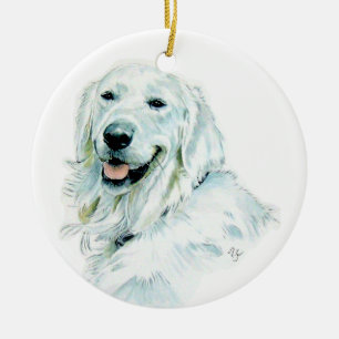 Weißer englischer Retriever Keramikornament