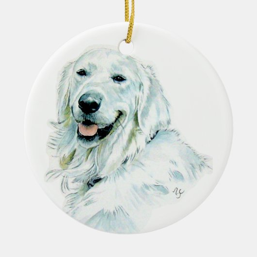 Weißer englischer Retriever Keramikornament (Vorne)
