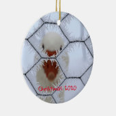 Weißer Entenfrost für den Urlaub Keramik Ornament (Rechts)