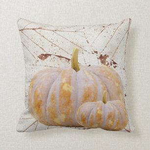 Weißer Ernte-Blätter-und Kürbis-glücklicher Fa Kissen
