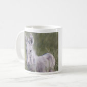 Weißer Esel im Gras Kaffeetasse (Vorderseite Links)