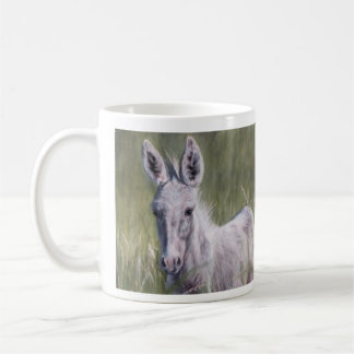Weißer Esel im Gras Kaffeetasse