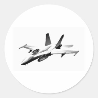 Weißer F/A-18 Hornet Fighter Jet Runder Aufkleber