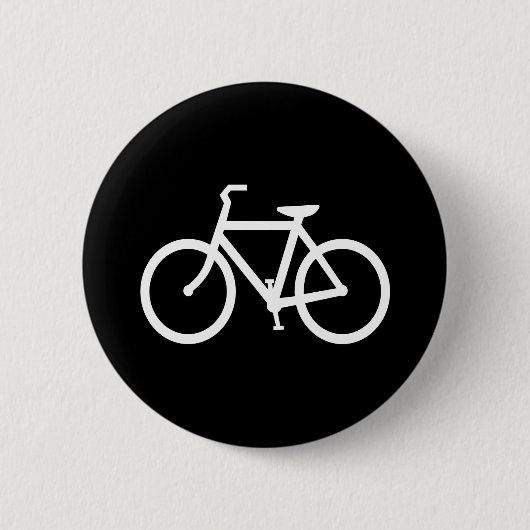Weißer Fahrradweg Button (Vorderseite)