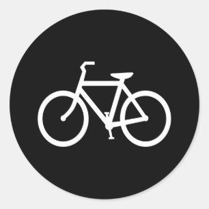 Weißer Fahrradweg Runder Aufkleber