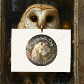 Weißer Fairy Pink Schmetterling Flügel Forest Unic Runder Aufkleber