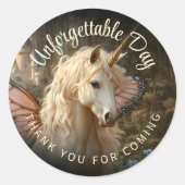 Weißer Fairy Pink Schmetterling Flügel Forest Unic Runder Aufkleber (Vorderseite)