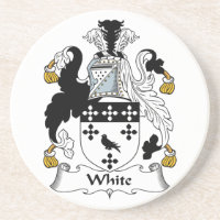 Weißer Familienwappen-Untersetzer