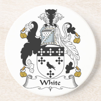 Weißer Familienwappen-Untersetzer Untersetzer