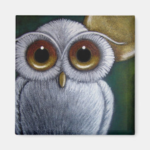 WEISSER FANTASIE-BABY-EULE Magnet
