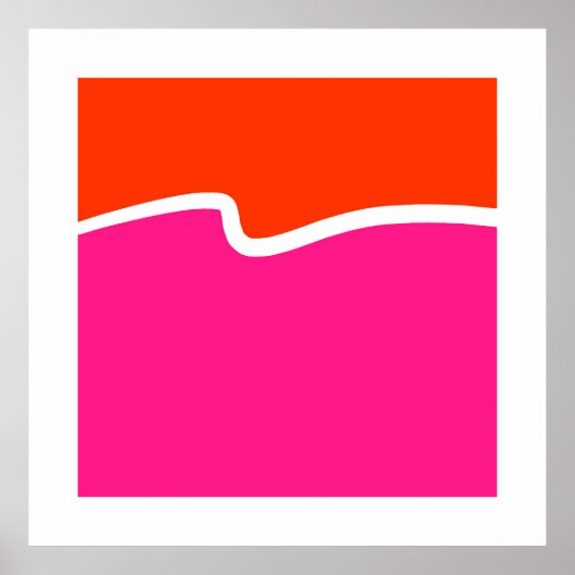 Weißer Farbblock in rosa Farbe Poster (Vorne)