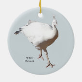Weißer Fasan-Schmuck Keramik Ornament (Hinten)