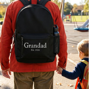 Weißer, fetter, minimaler Opa etabliert Bedruckter Rucksack