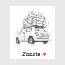 Weißer Fiat Car Aufkleber