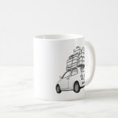 Weißer Fiat Car Kaffeetasse (VorderseiteRechts)