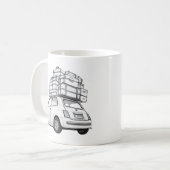 Weißer Fiat Car Kaffeetasse (Vorderseite Links)
