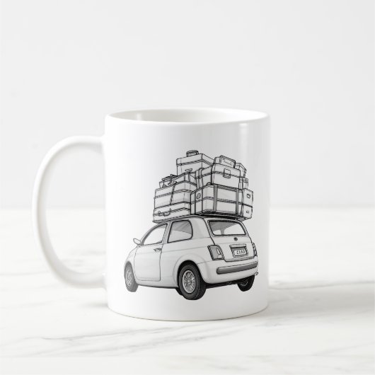 Weißer Fiat Car Kaffeetasse (Links)
