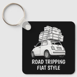 Weißer Fiat Car Schlüsselanhänger