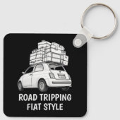 Weißer Fiat Car Schlüsselanhänger (Rückseite)