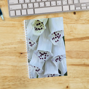 Weißer Fingerhut mit rosa Flecken Blumenbild Notizblock