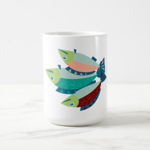 weißer Fisch entworfen Kaffeetasse