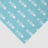 Weißer Fischgräte-Skelett-Druck Seidenpapier (Ausschnitt)