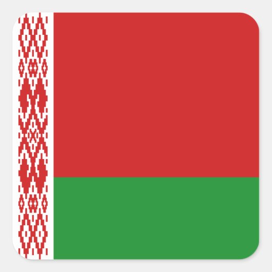 Weißer Flaggensticker Quadratischer Aufkleber (Vorderseite)