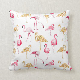 Weißer Flamingo-Druck Kissen