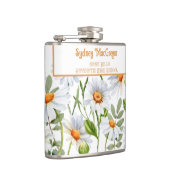 Weißer Flasche mit Wrap rund um die dünne Grenze Flachmann (Rechts)