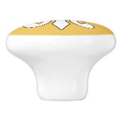 Weißer Fleur-de-Lis-Keramik Keramikknauf (Seitenansicht)