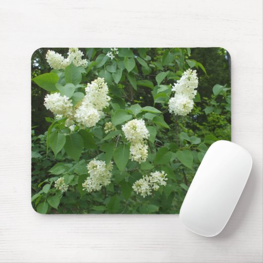 Weißer Fliederbusch Mousepad (Mit Mouse)