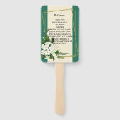 weißer, floraler und eleganter geometrischer Rahme Fächer (Rückseite)