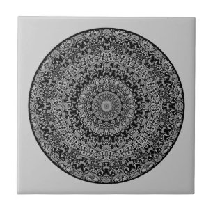 Weißer Fluss Mandala Fliese