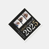 Weißer Foto-Text Schwarz 2023-Abschluss Serviette (Ecke)