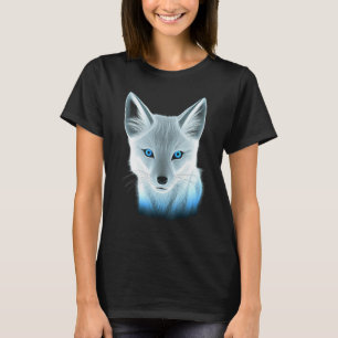 Weißer Fox Blaue Augen Tierfos T-Shirt