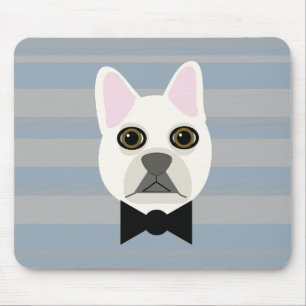 Weißer Französischer Bulldogge, Streifen Mousepad