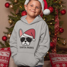 Weißer Französischer Bulldogge zu Weihnachten