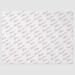 Weißer "Frohe Weihnachten" Goldschriftzug Seidenpapier