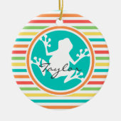 Weißer Frosch, Hellknollen Keramikornament (Vorne)