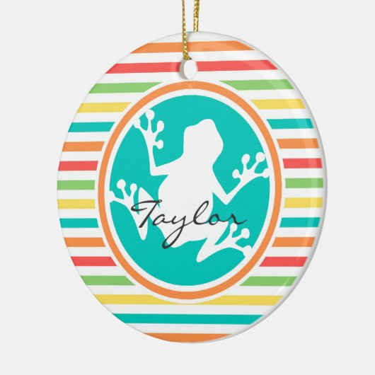 Weißer Frosch, Hellknollen Keramikornament (Links)