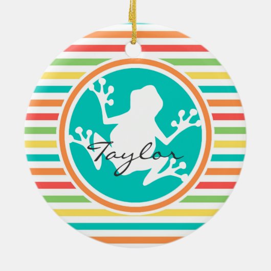 Weißer Frosch, Hellknollen Keramikornament (Hinten)