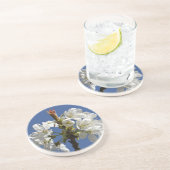 Weißer Frühlingsblut Getränkeuntersetzer (Seite)