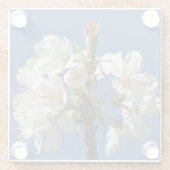 Weißer Frühlingsblut Glasuntersetzer (Rückseite)