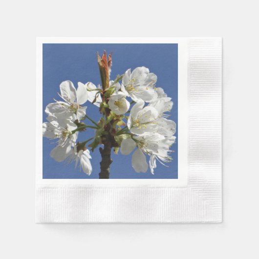 Weißer Frühlingsblut Serviette (Vorderseite)